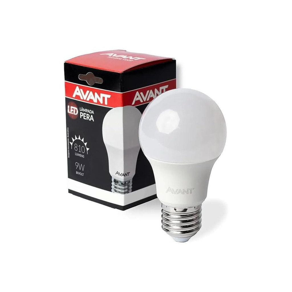 Lâmpada Led 9 Watts, 3000k Branco Quente Bivolt, Avant