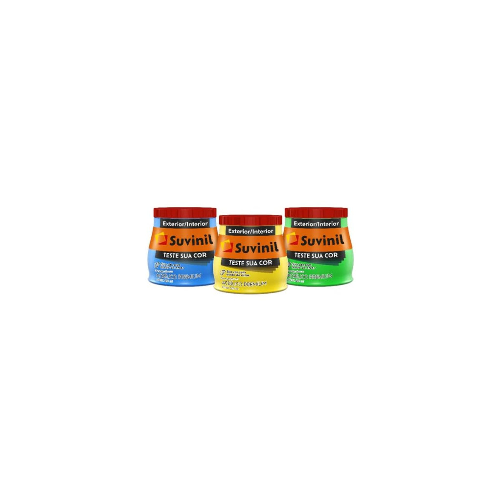 Kit com 3 Tintas Teste Sua Cor 200ml Suvinil