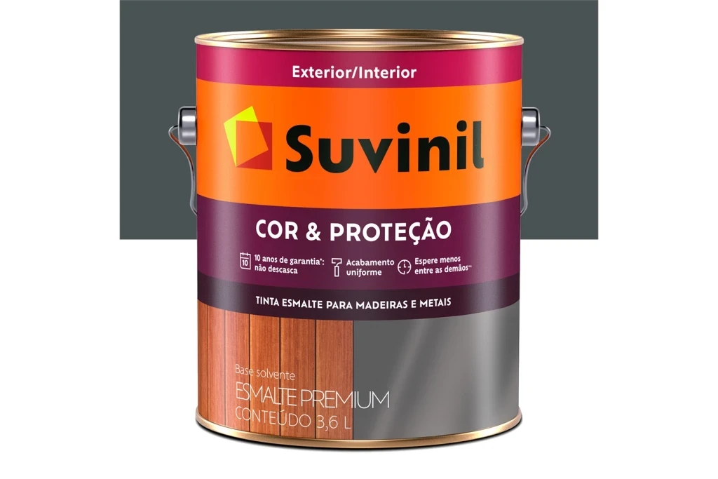 Tinta Esmalte Premium Cor & Proteção Brilhante Cinza Escuro 3,6 Litros