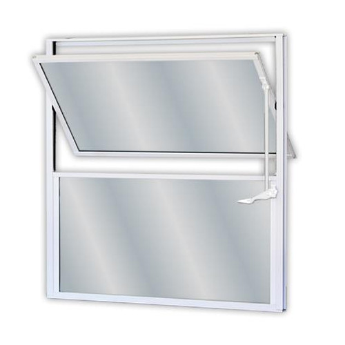 Janela Basculante de Alumínio 2 Seções Mgm Soft 40x40cm Branco Janela Basculante de Alumínio 2 Seções Soft 40x40cm Branco Mgm