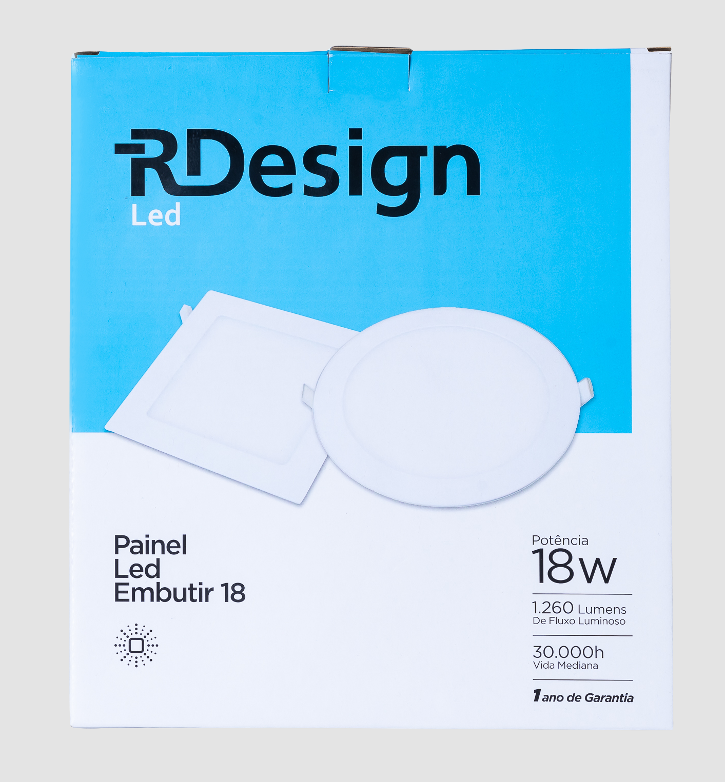 Luminária Painel de Led Embutir Quadrado Bivolt 6000k 18w Qde18-6 Rdesign