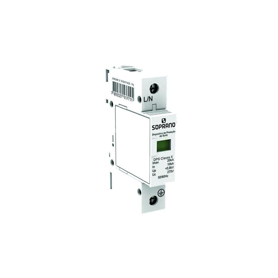 Dispositivo de Proteção Contra Surtos Classe Ii Dps1 - 20 Ka / 275 V - Soprano