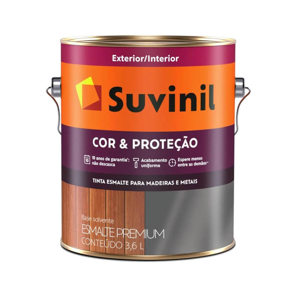 Tinta Esmalte Brilhante Cor e Proteção Suvinil Laranja 3,6 Litros