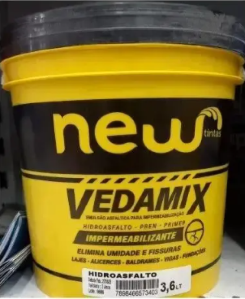 Impermeabilizante Hidroasfalto 3,6 Litros New Tintas