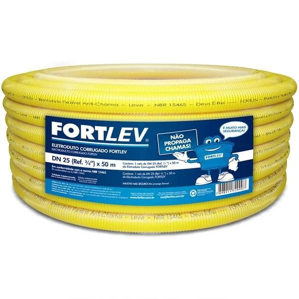 Tubo Corrugado Amarelo ¾" - Dn 25 - Fortlev