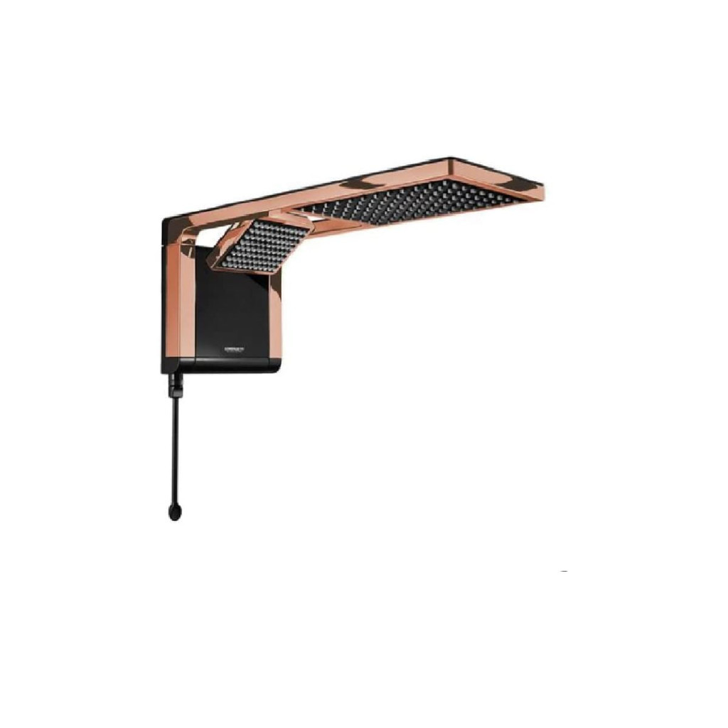 Chuveiro Acqua Duo, Lorenzetti, Black/rose Gold 220v/7800w