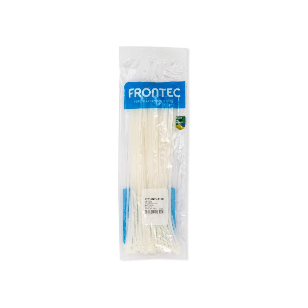 Abraçadeira Nylon Natural 300 X 3,7mm - 100 Peças Cada - F7031nyna100