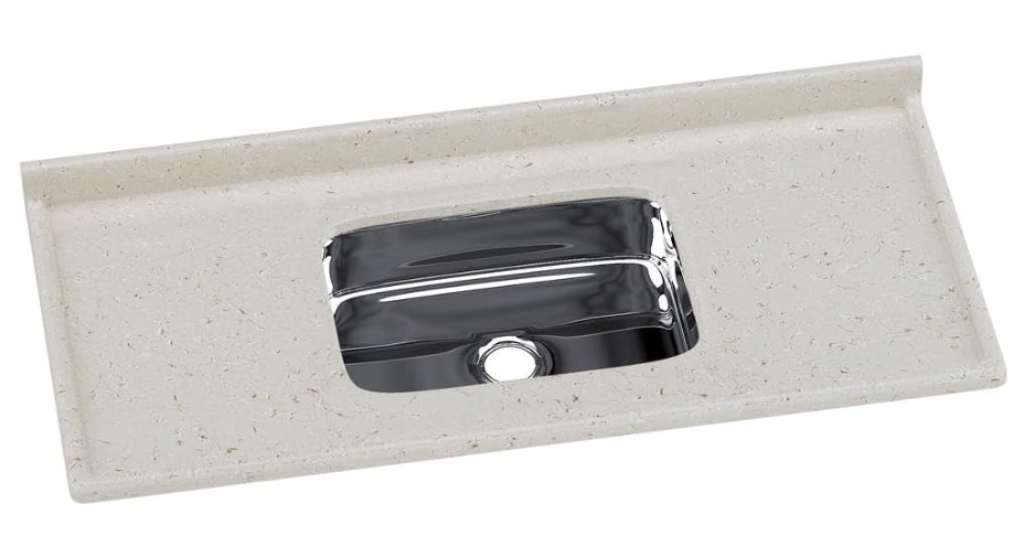 Tampo de Pia Marmorite 1.20 com Cuba Inox Bege