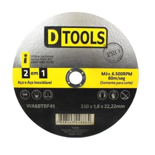 Dtools Disco de Corte Aco/inox 9 X 1.8mm