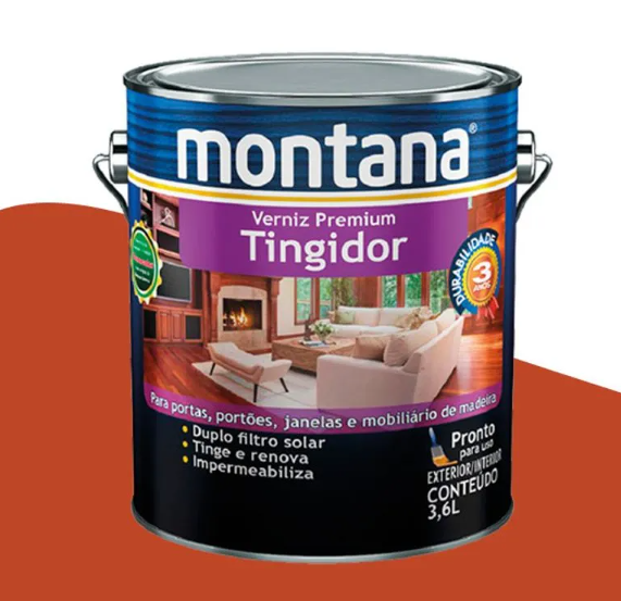 Verniz Tingidor Brilho 3,6l Mogno Montana