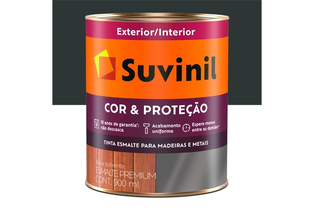 Tinta Esmalte Premium Cor & Proteção Brilhante Preto 900ml