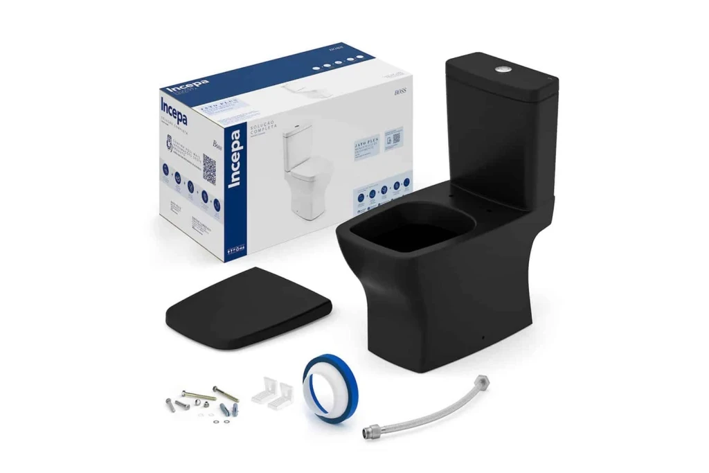 Kit Vaso Sanitário com Caixa Acoplada e Assento Boss 3/6 Litros Matte Black