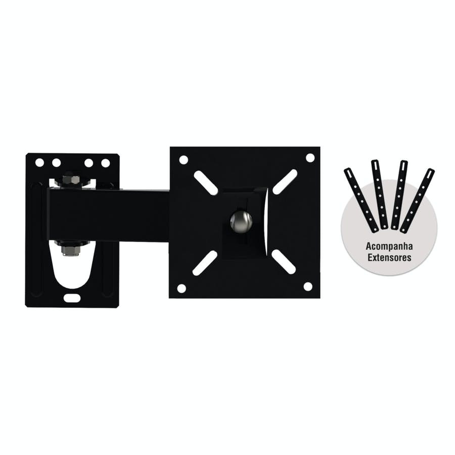 Suporte Articulado para Tv de 10 a 56" Preto - Brasforma
