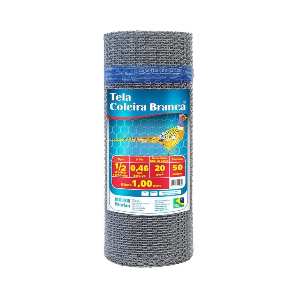 Tela Metálica para Viveiro Fio 26 Bwg X 1,0 M Rolo com 50 Metros - Morlan