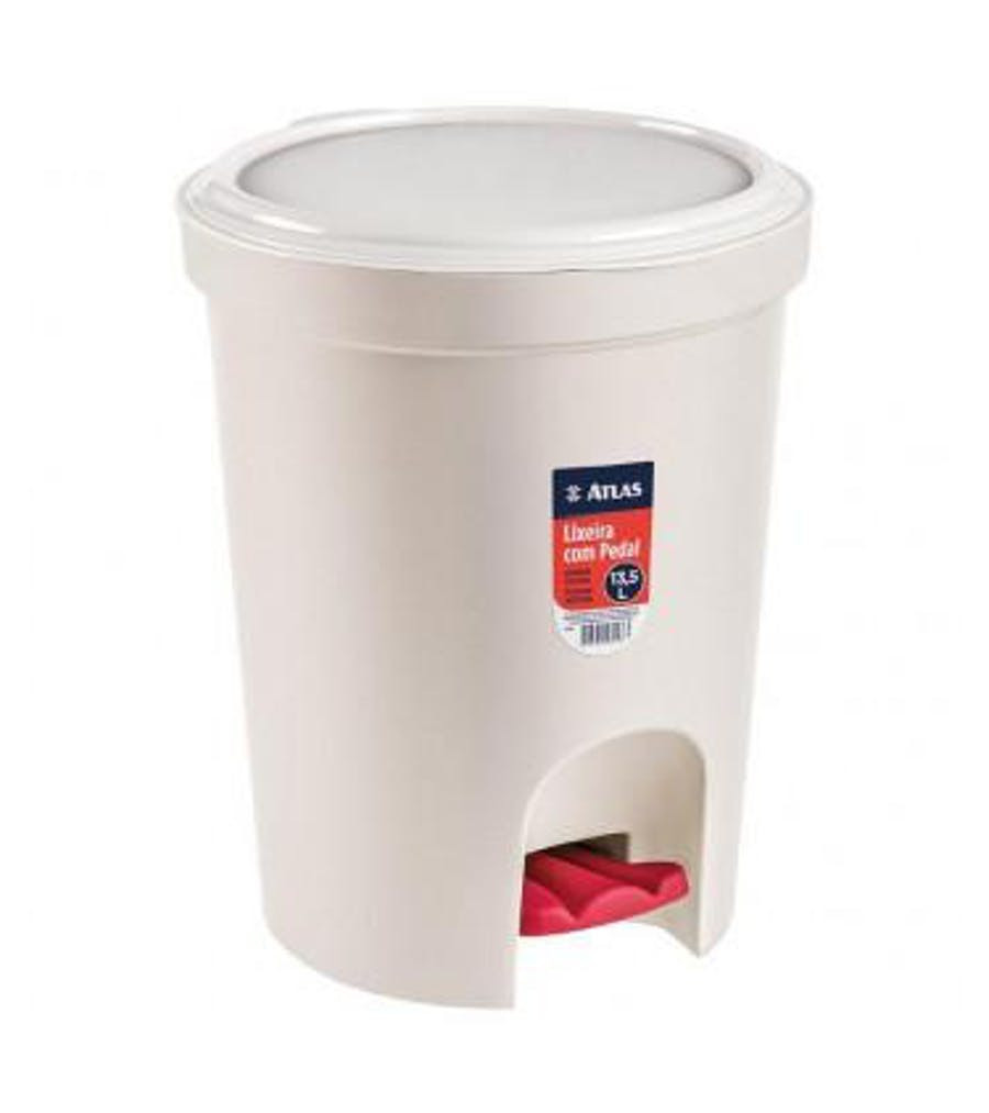 Lixeira Redonda de Plástico com Pedal 13,5l