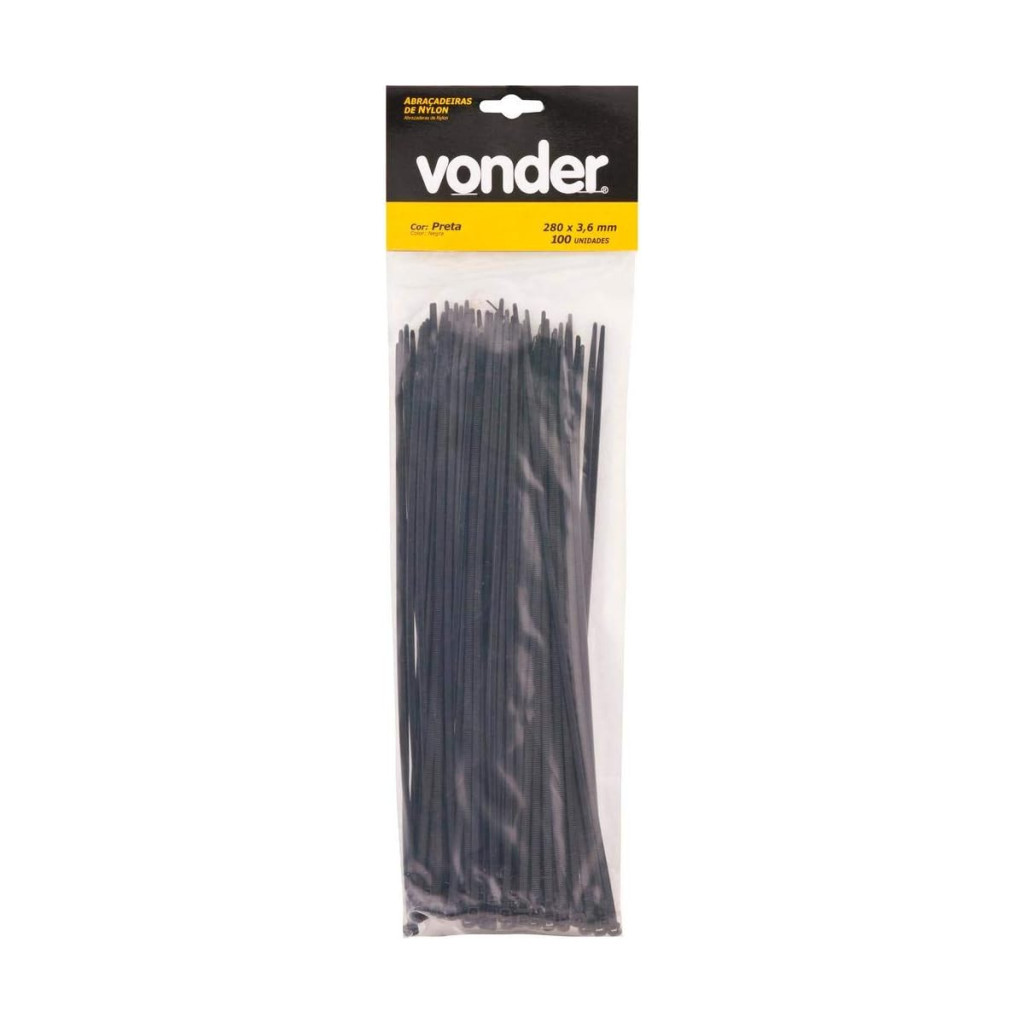 Abraçadeira de Nylon 140 X 3,6mm Preta 20 Unidades-vonder