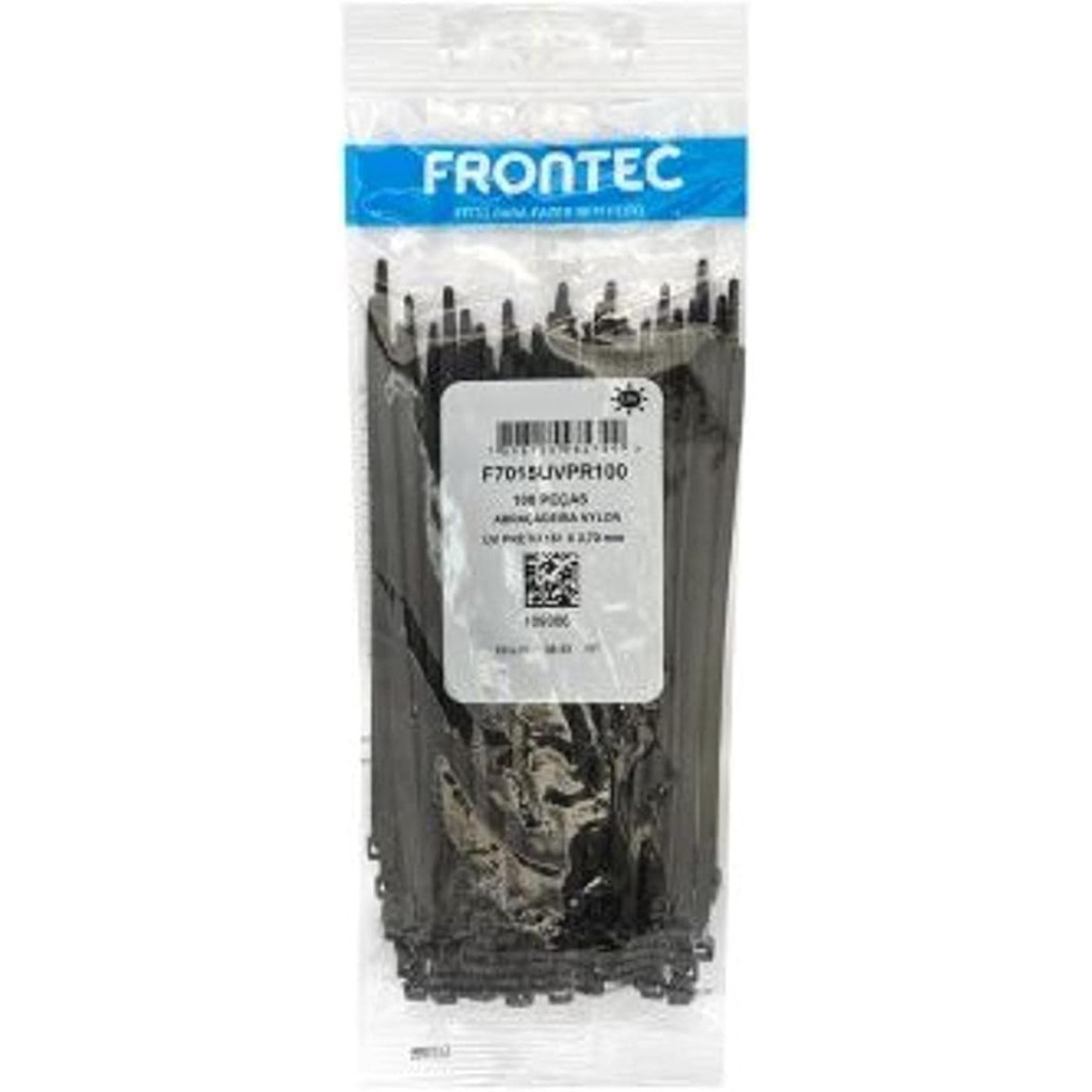 Abraçadeira Uv Preta 209 X 2,52mm, Frontec, 100 Unidades