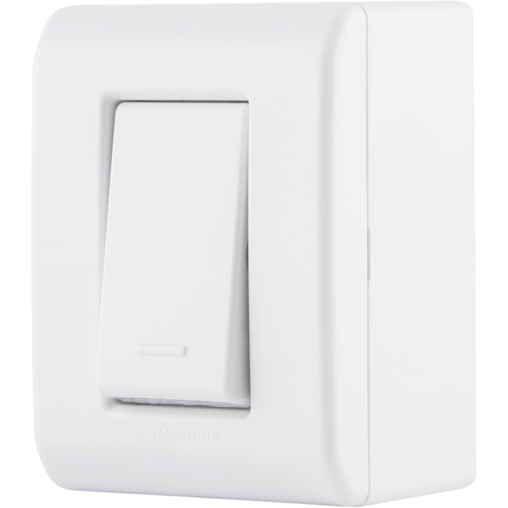Tramontina Caixa de Sobrepor com 1 Interruptor Simples 10 a 250 V Lizflex Branca