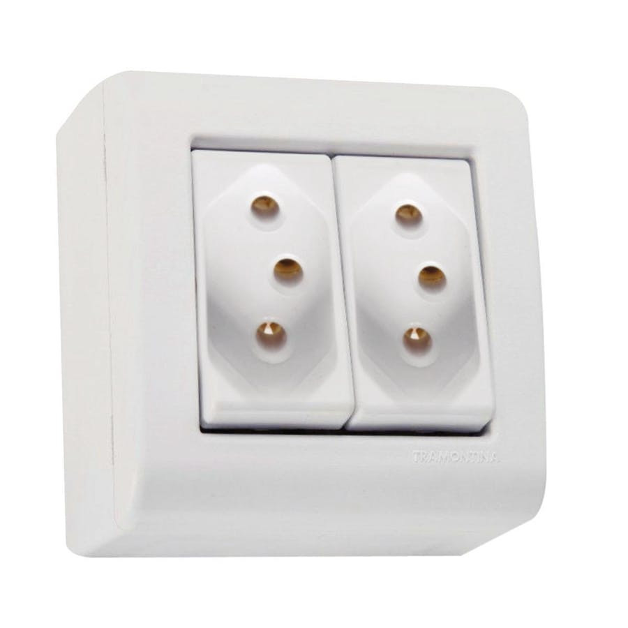 Conjunto Caixa 2 Tomadas 2p + T250v/ 10a - Tramontina