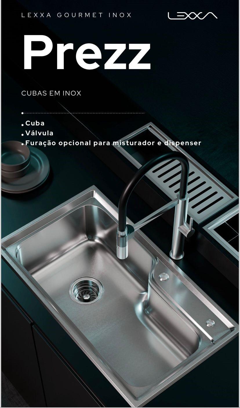 Lexxa Cuba Inox Prensada 70x40 Aco Nat. Lx931070 **
