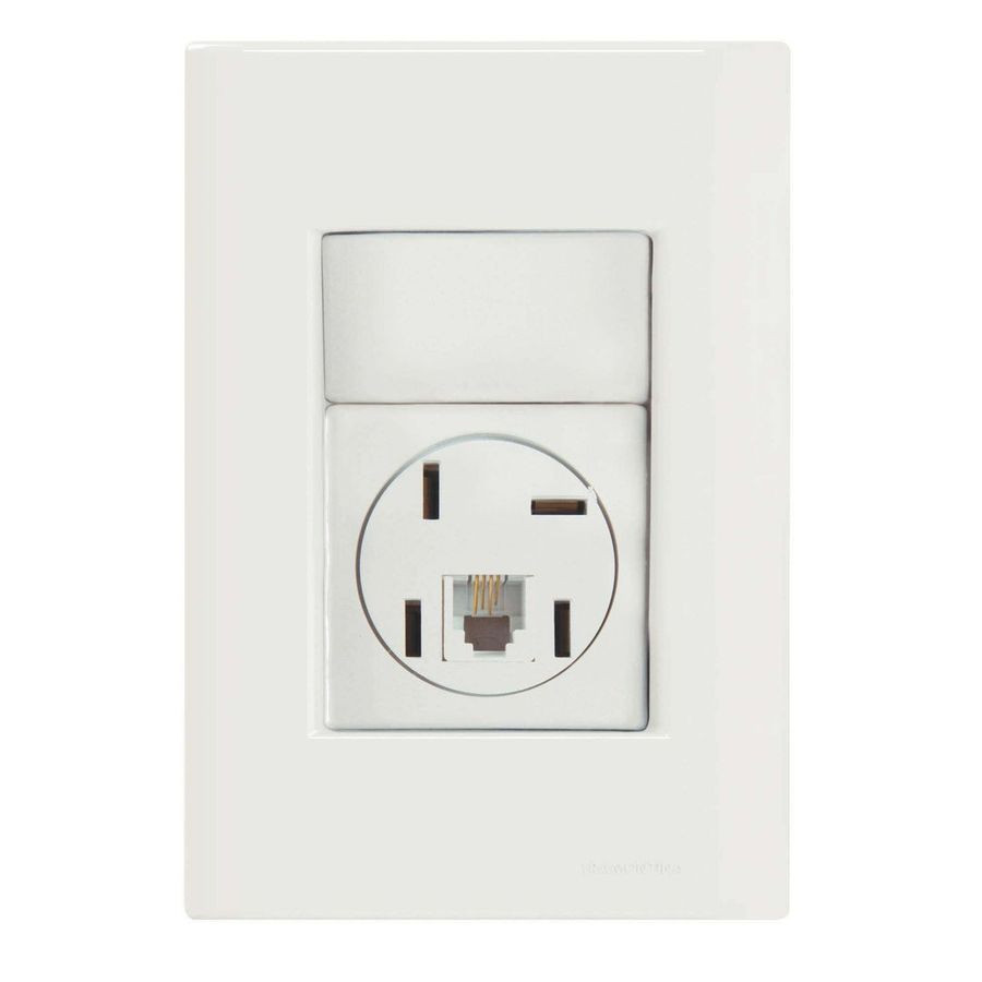 Conjunto 4x2 com 1 Tomada Telefone 4p e Rj11 Giz Branco - Tramontina