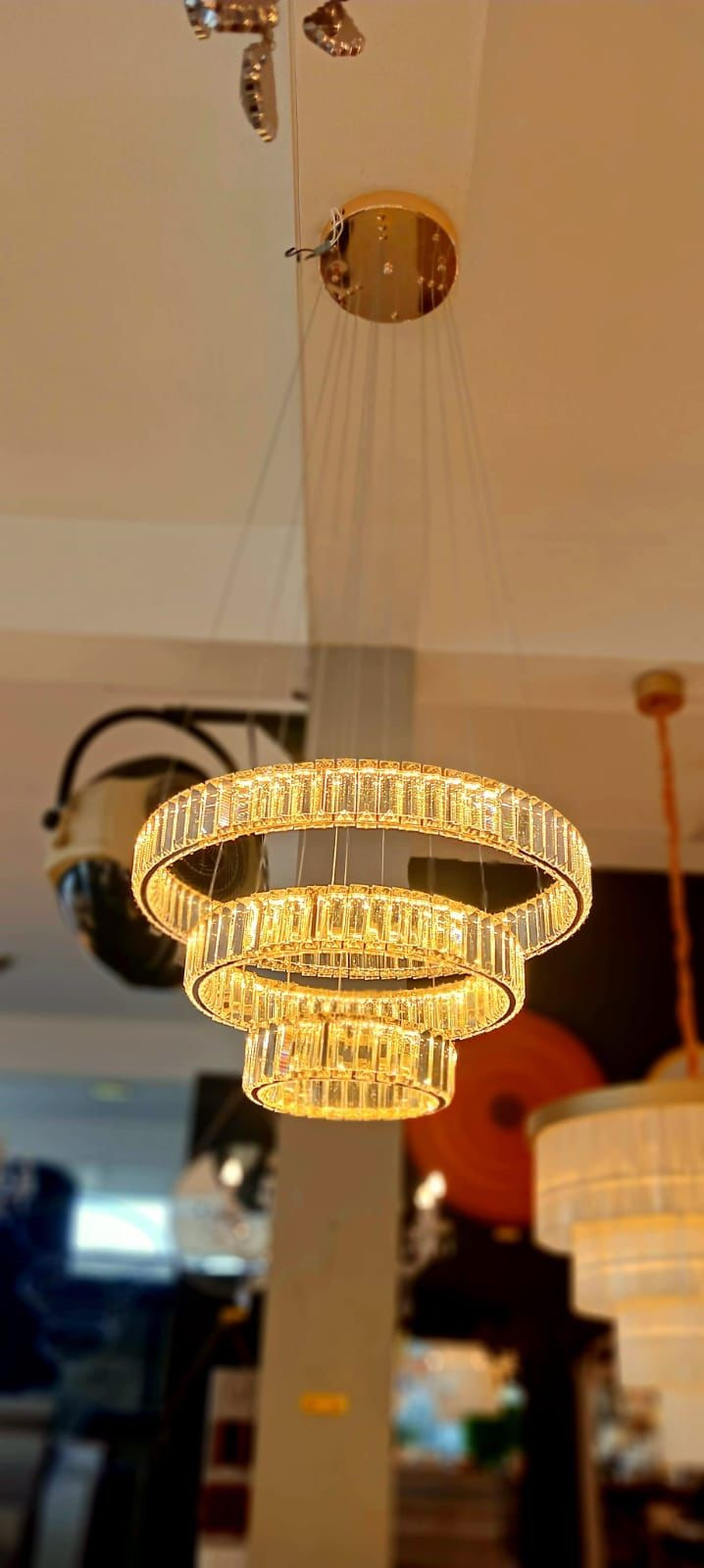 Dinamica Pendente Dcd02844 3 Aneis 20/40/60cm 76w 3000k Gold