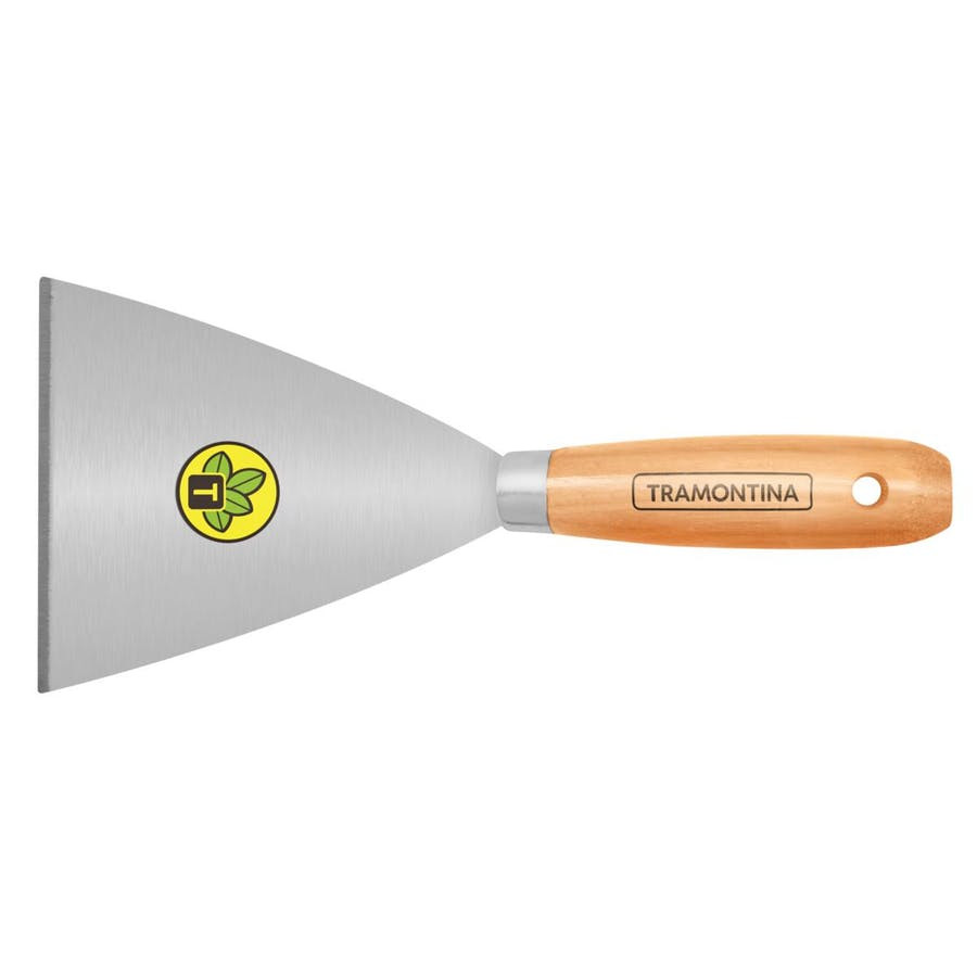 Espátula Rígida em Aço Carbono com Cabo de Madeira 12cm - Tramontina