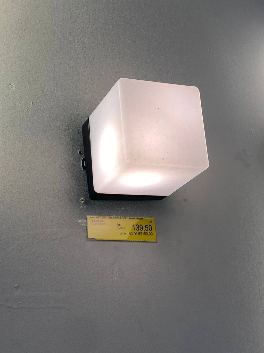 Villaplast Arandela Ice Linha Root 1lamp G9 Cubo