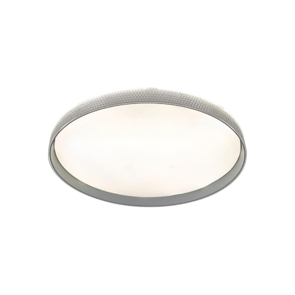 Plafon de Sobrepor Redondo Acrilico Cinza 40cm Led 60w 3 Cores Bivolt