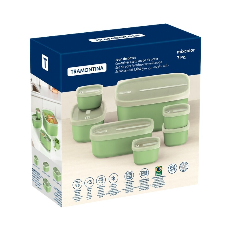 Jogo de Potes 7pc Mix Color Vde Sa Tramontina