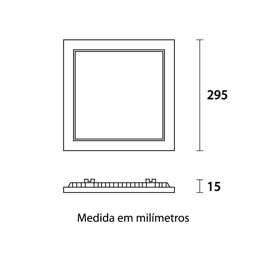 Placa Led Blumenau Emb 24w 6500k Quad 30cm 80466004