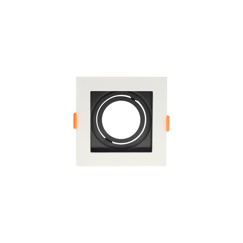 Spot de Embutir Recuado Blumenau Clean para Lâmpada Mr16 Gu10 Quadrado Bivolt Branco/preto