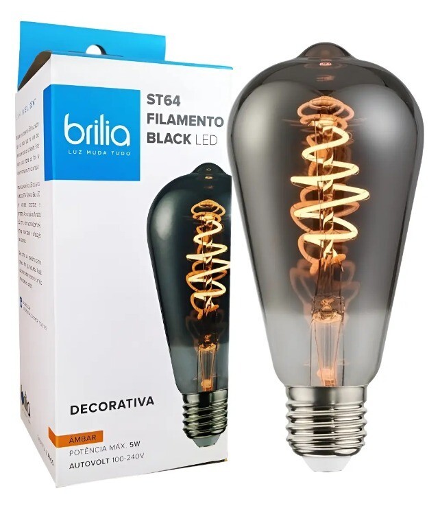 Lampada Led Brilia 2.5w St64 E27 Vintage Autovolt 438640