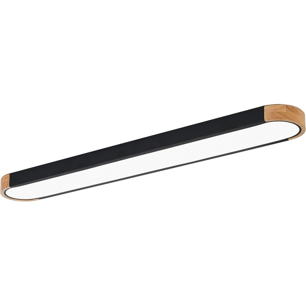 Plafon Woodbury 95cm 42w 3000k/4000k/6000k Preto C/madeira (ref:1523)