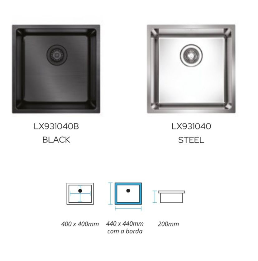 Lexxa Cuba Inox Prensada 40x40 Aco Nat. Lx931040 **