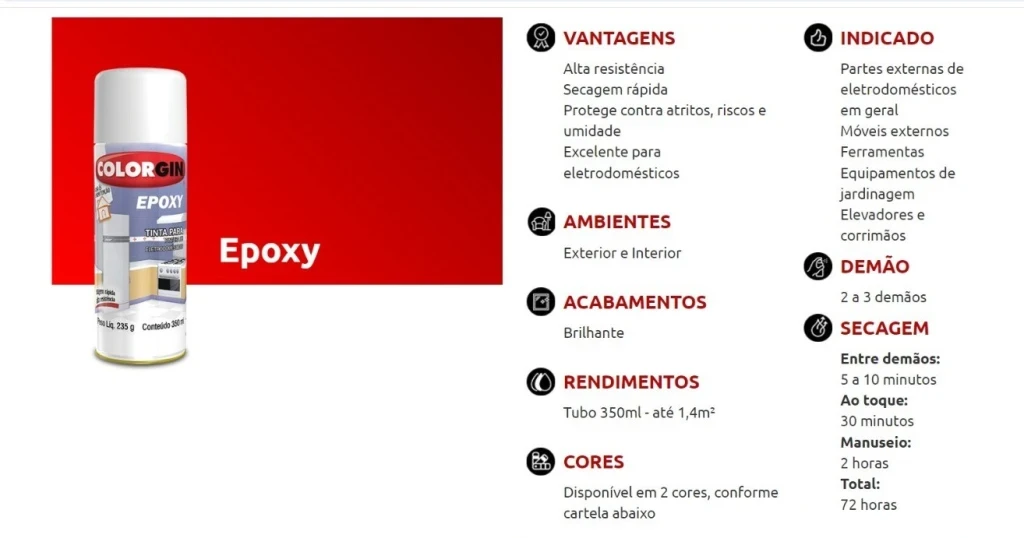 Spray Colorgin Epoxi Branco 852 350ml