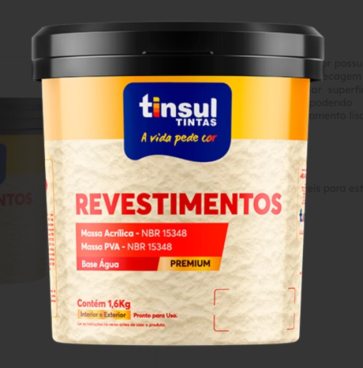 Massa Corrida Tinsul Lt 1.6 Kg Potinho