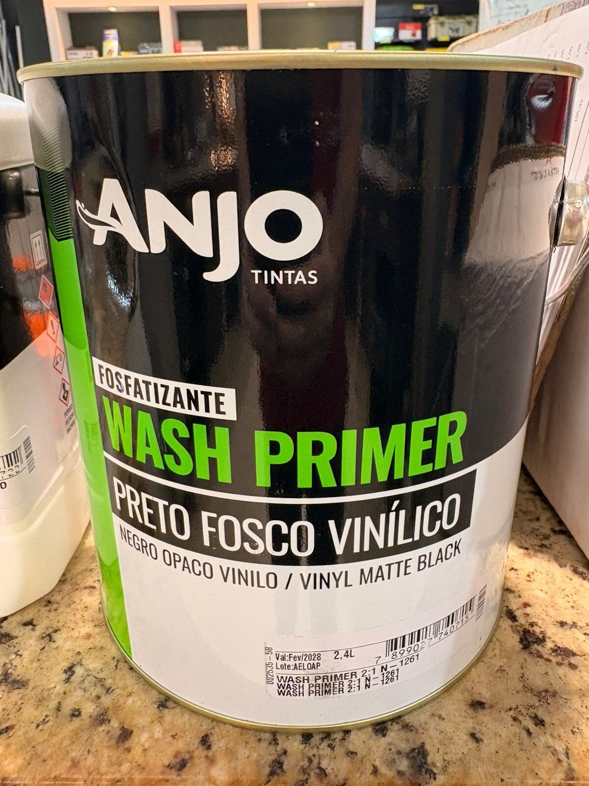 Anjo Wash Primer Preto Fosco Vinilico 2.4 Lt Fosfatizante