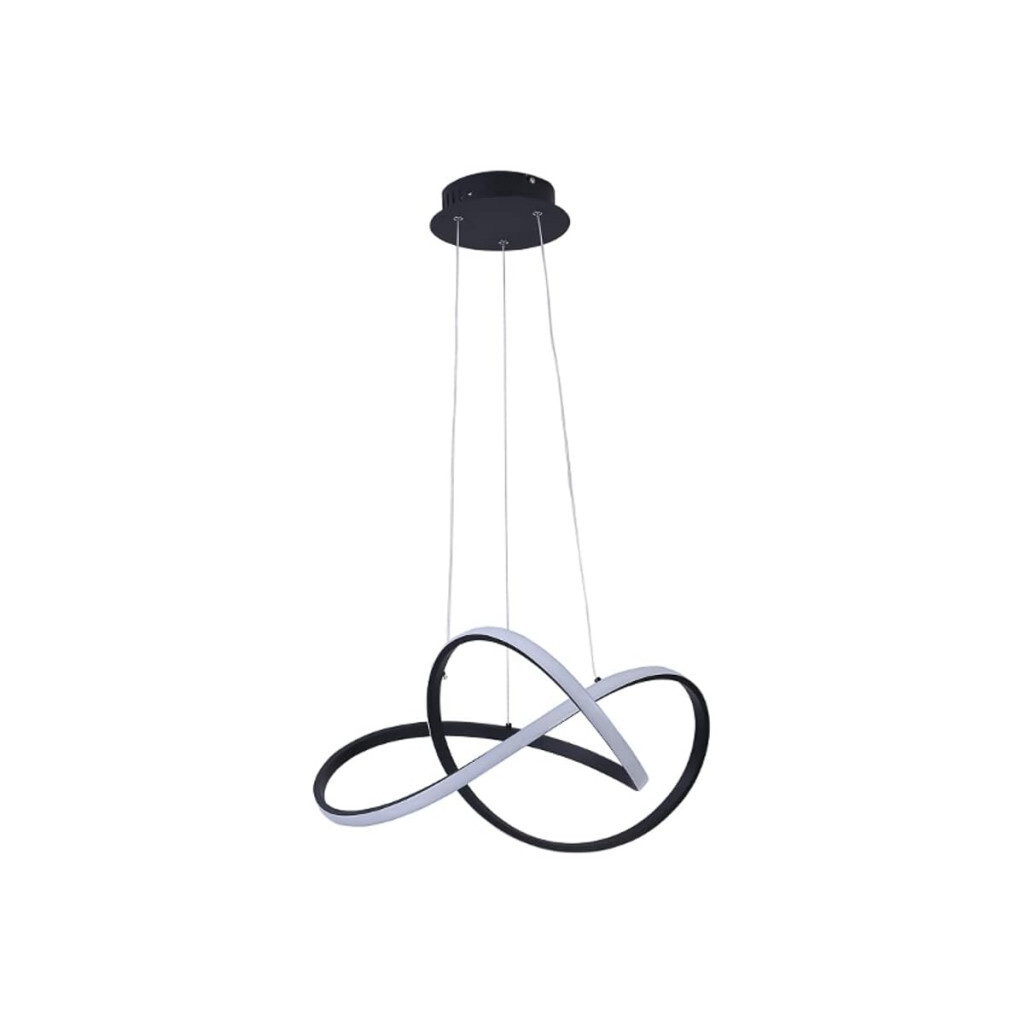 Pendente Fluire Preto e Branco (c)58cm (l)55cm (a)24cm 1x30w 3000k 1500lm