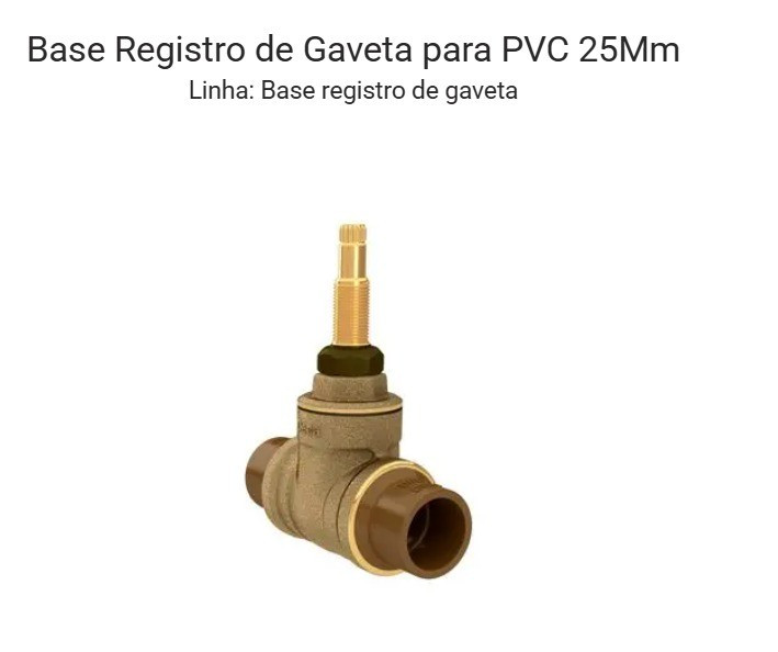 Deca Registro Base Gaveta 4509.202.pvc 25mm