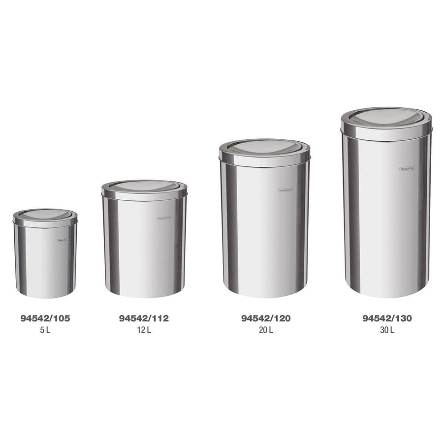 Lixeira Inox Tramontina 30l Basculante 94542130