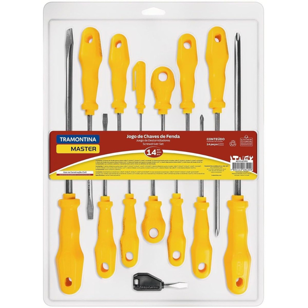 Kit Tramontina Chaves de Fenda 14pc 41516514