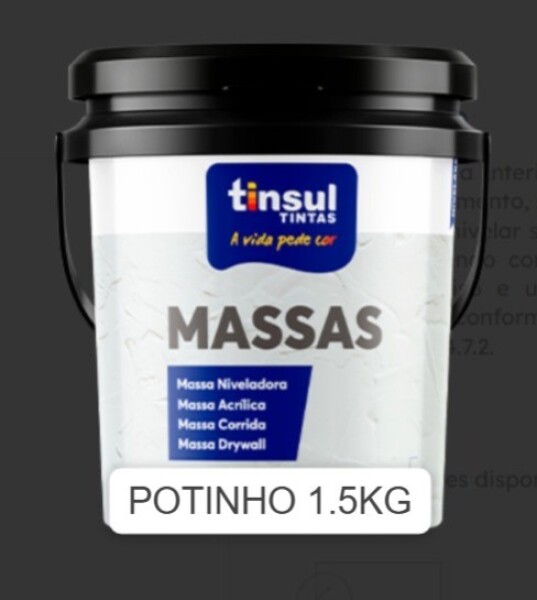 Massa Corrida Interior Tinsul Lt 1.5 Kg Potinho