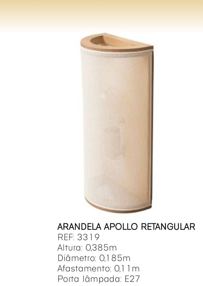 Madelustre Arandela Apollo Ret 18cm 1lamp E27 3319