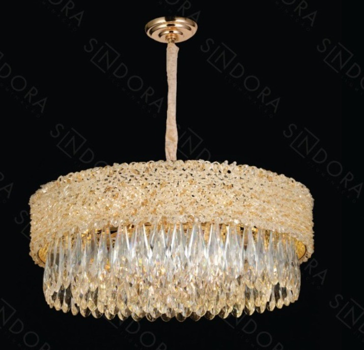 Querolustre Dcd06601 - 55x21cm Metal Dourado+cristal