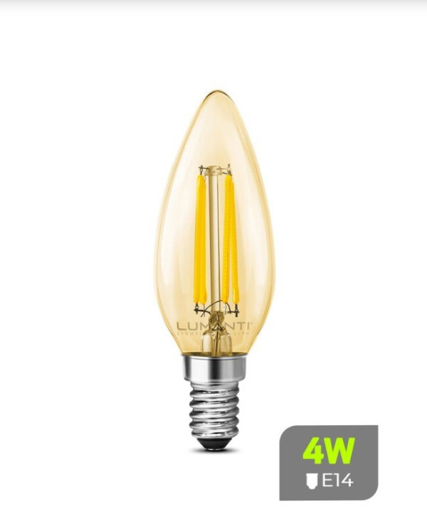 Lampada Filamento Led Lumanti Vela 4w 2400k E14 Autovolt