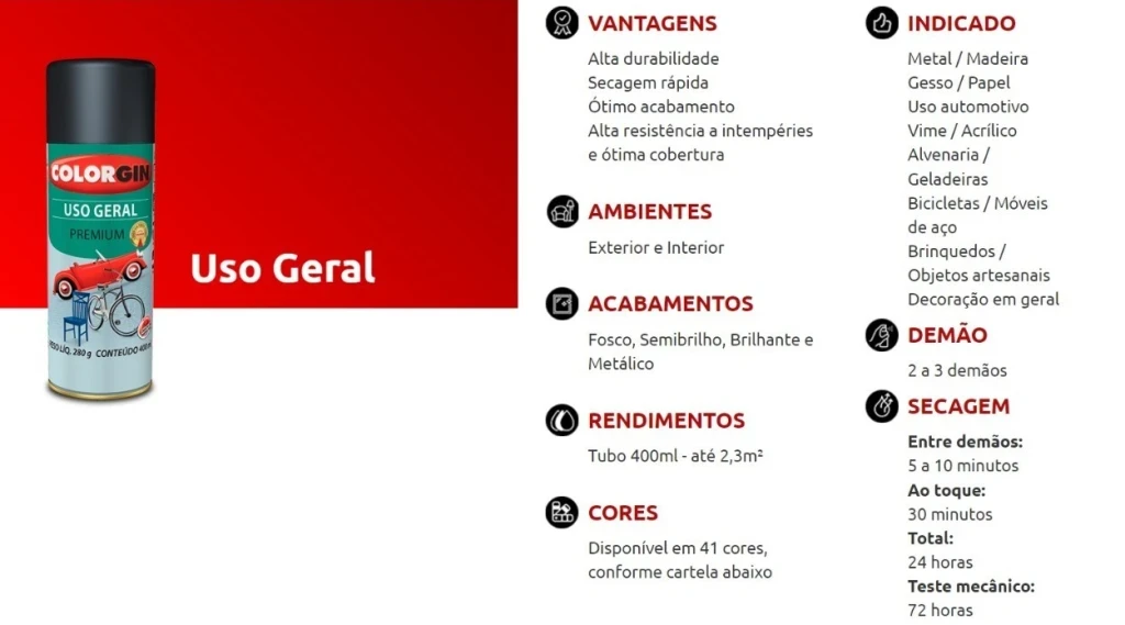 Spray Colorgin Uso Geral Az Medio 55101 400ml