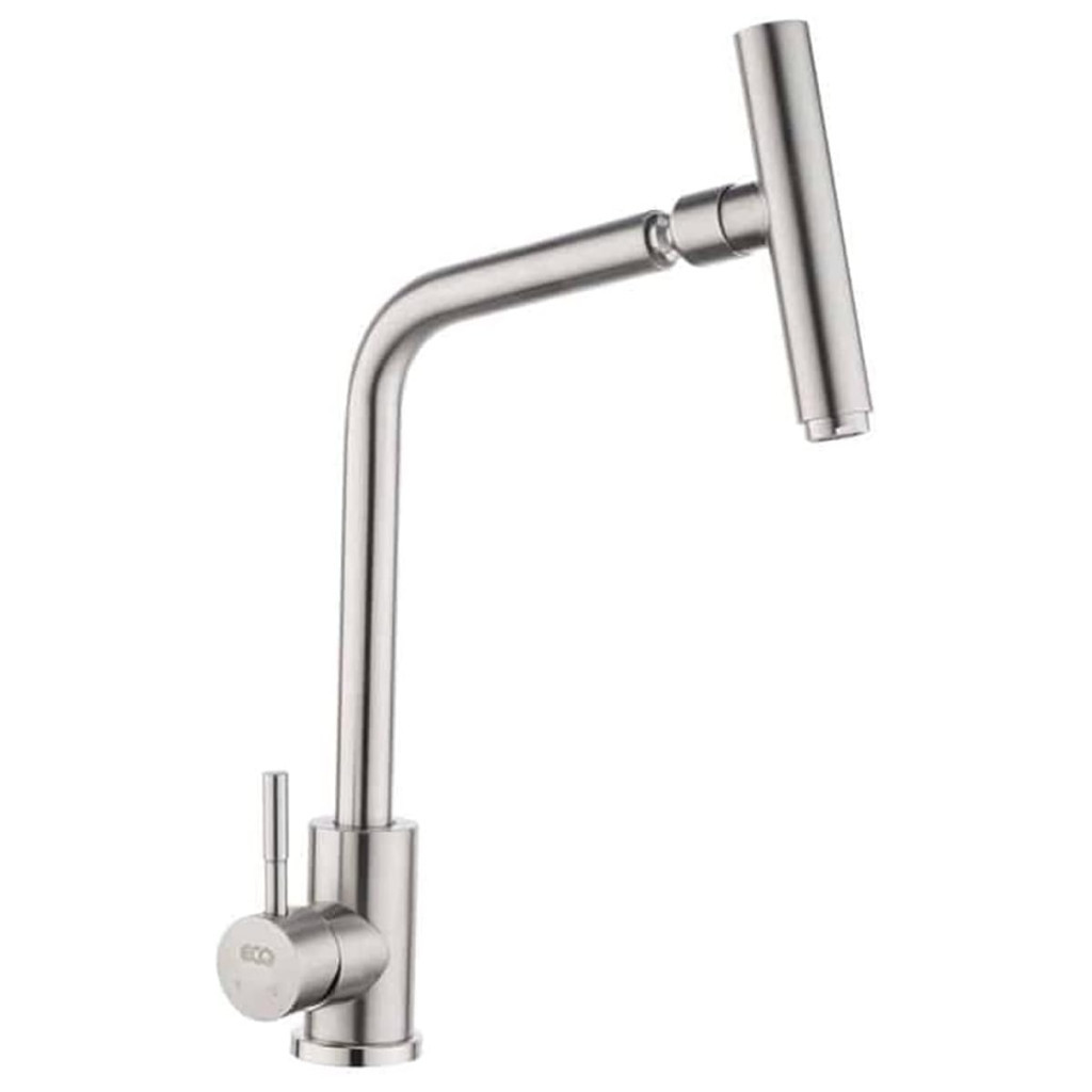 Torneira Monocomando de Cozinha Inox Bica Alta Móvel Agua Quente e Fria