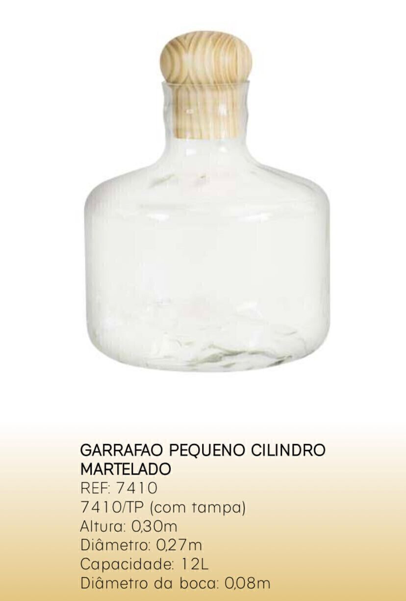Madelustre Abajour Garrafao Peq Cil Martelado C/tamp 7410/tp