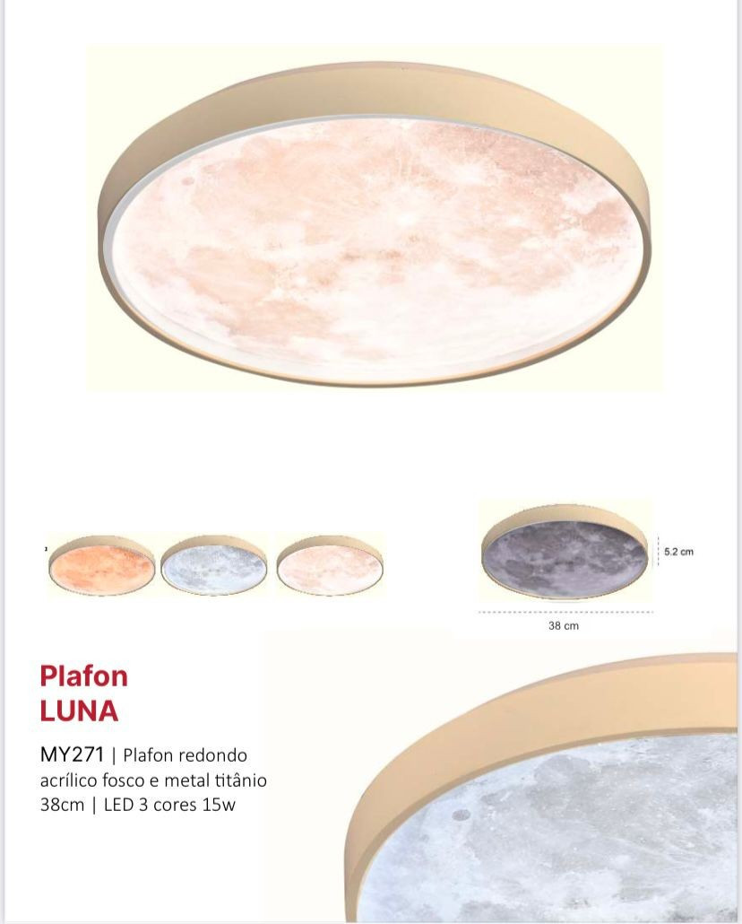 Plafon Tupiara Luna C/acr 15w Br My271